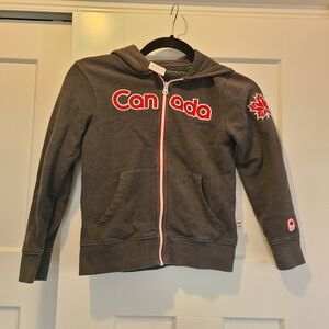 Vintage Hudsons Bay Olympic Canada Kids Charcoal Hoodie